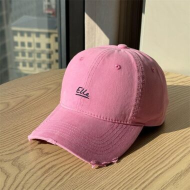 korean minimal vintage letter embroidered unisex baseball hat