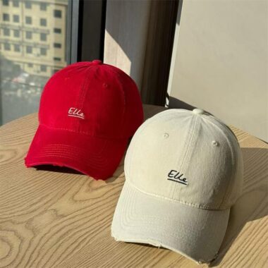 korean minimal vintage letter embroidered unisex baseball hat