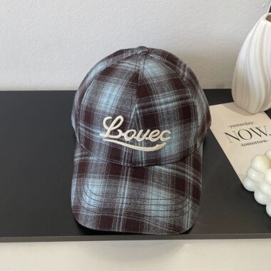 autumn winter korean vintage plaid letter embroidered baseball hat