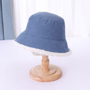 thick reversible winter corduroy women bucket hat