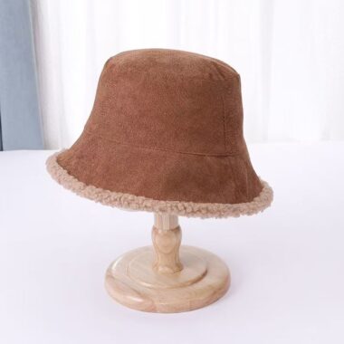 thick reversible winter corduroy women bucket hat