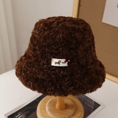 autumn winter thick sherpa fleece women bucket hat