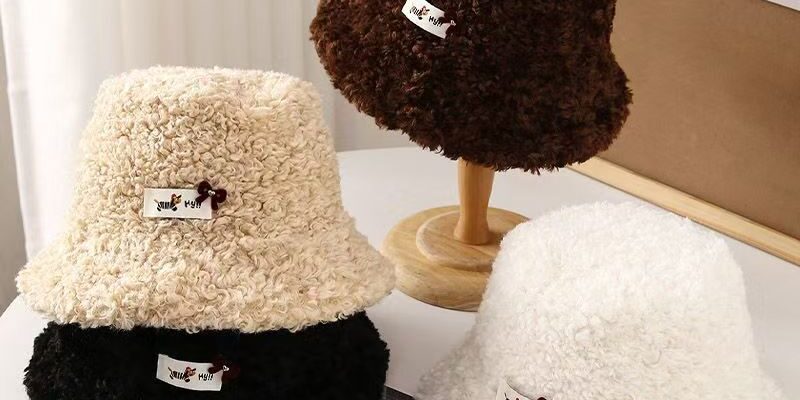 autumn winter thick sherpa fleece women bucket hat
