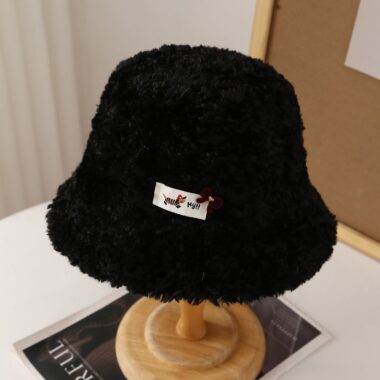 autumn winter thick sherpa fleece women bucket hat