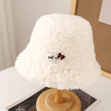 autumn winter thick sherpa fleece women bucket hat