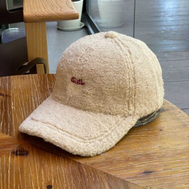 winter sherpa heart letter warm unisex baseball hat