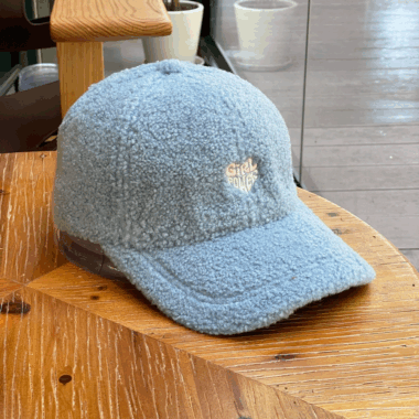 winter sherpa heart letter warm unisex baseball hat