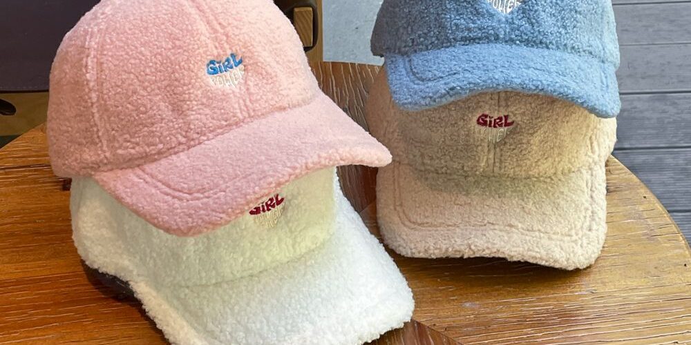 winter sherpa heart letter warm unisex baseball hat