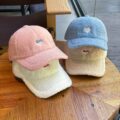 winter sherpa heart letter warm unisex baseball hat