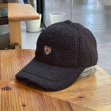 winter sherpa heart letter warm unisex baseball hat