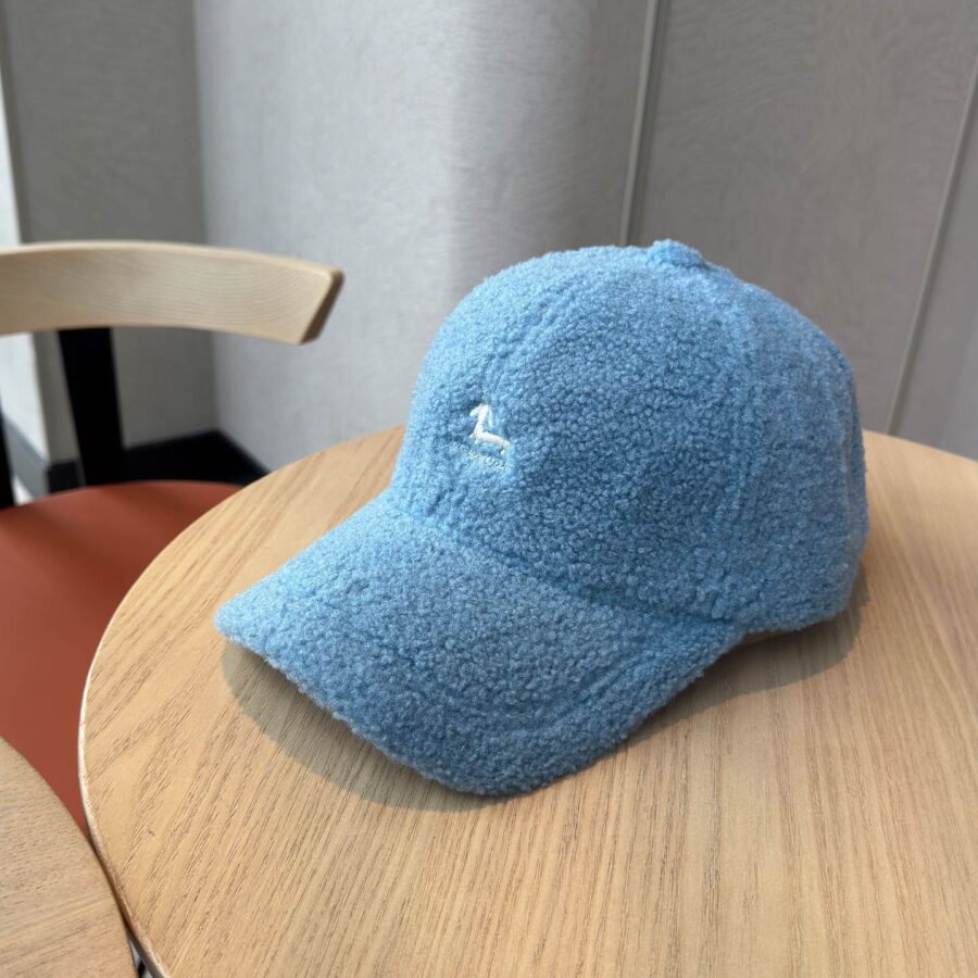 korean sherpa letter embroidered warm unisex baseball hat