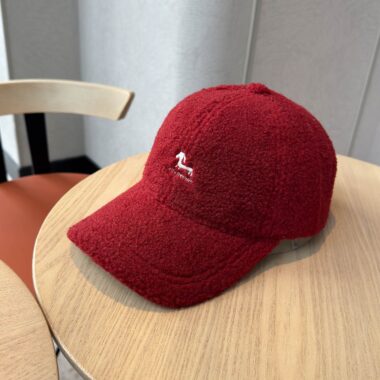korean sherpa letter embroidered warm unisex baseball hat