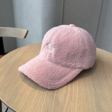 korean sherpa letter embroidered warm unisex baseball hat