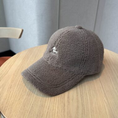 korean sherpa letter embroidered warm unisex baseball hat