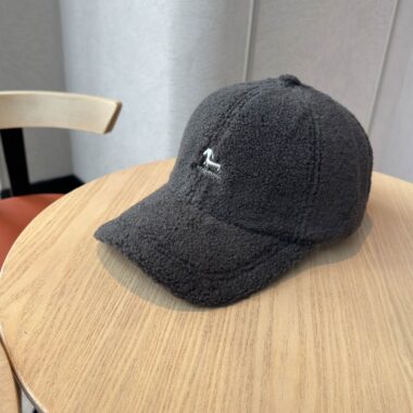 korean sherpa letter embroidered warm unisex baseball hat