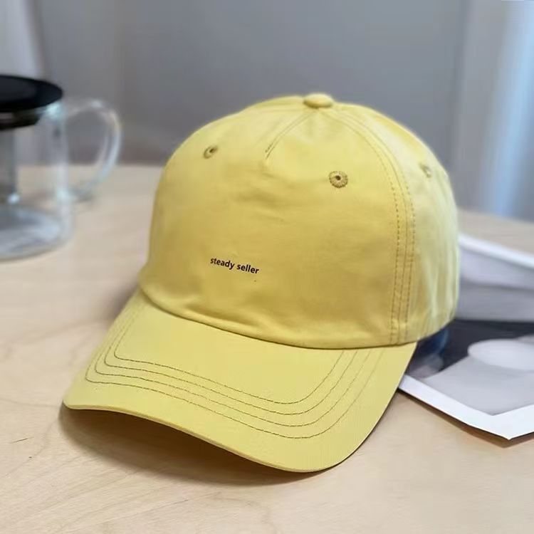 spring autumn korean solid color english label baseball hat