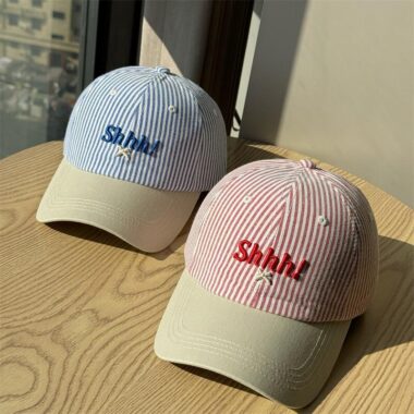 fashion striped large size premium unisex baseball hat