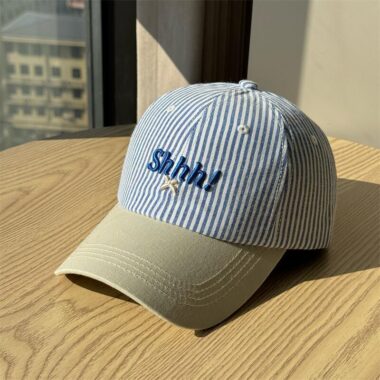 fashion striped large size premium unisex baseball hat