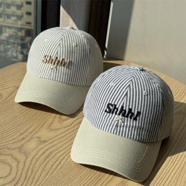fashion striped large size premium unisex baseball hat
