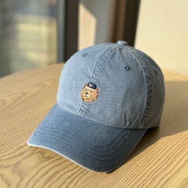 vintage bear embroidered soft crown fashion baseball hat