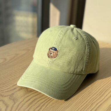 vintage bear embroidered soft crown fashion baseball hat