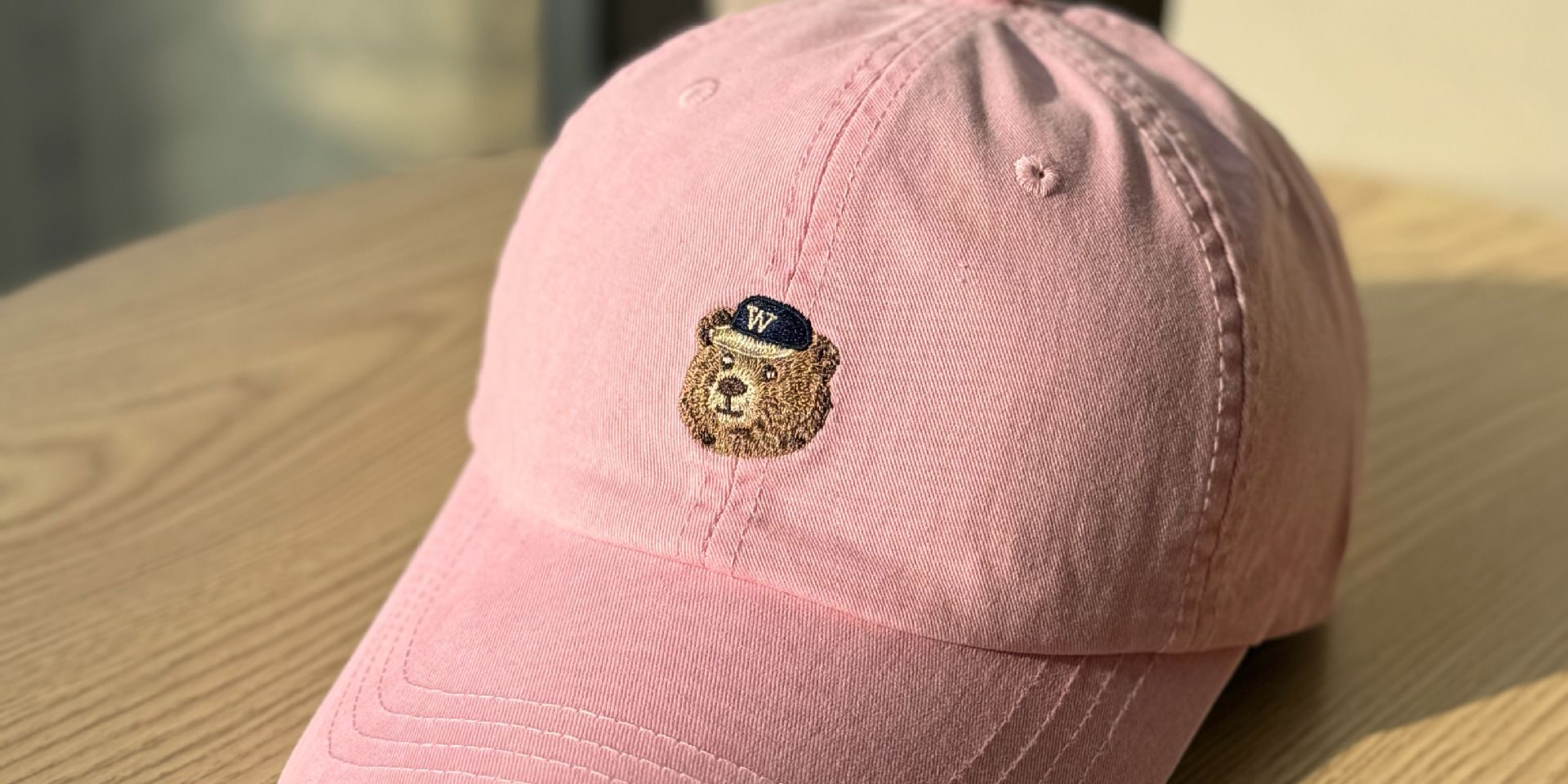 vintage bear embroidered soft crown fashion baseball hat