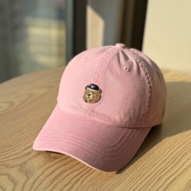 vintage bear embroidered soft crown fashion baseball hat