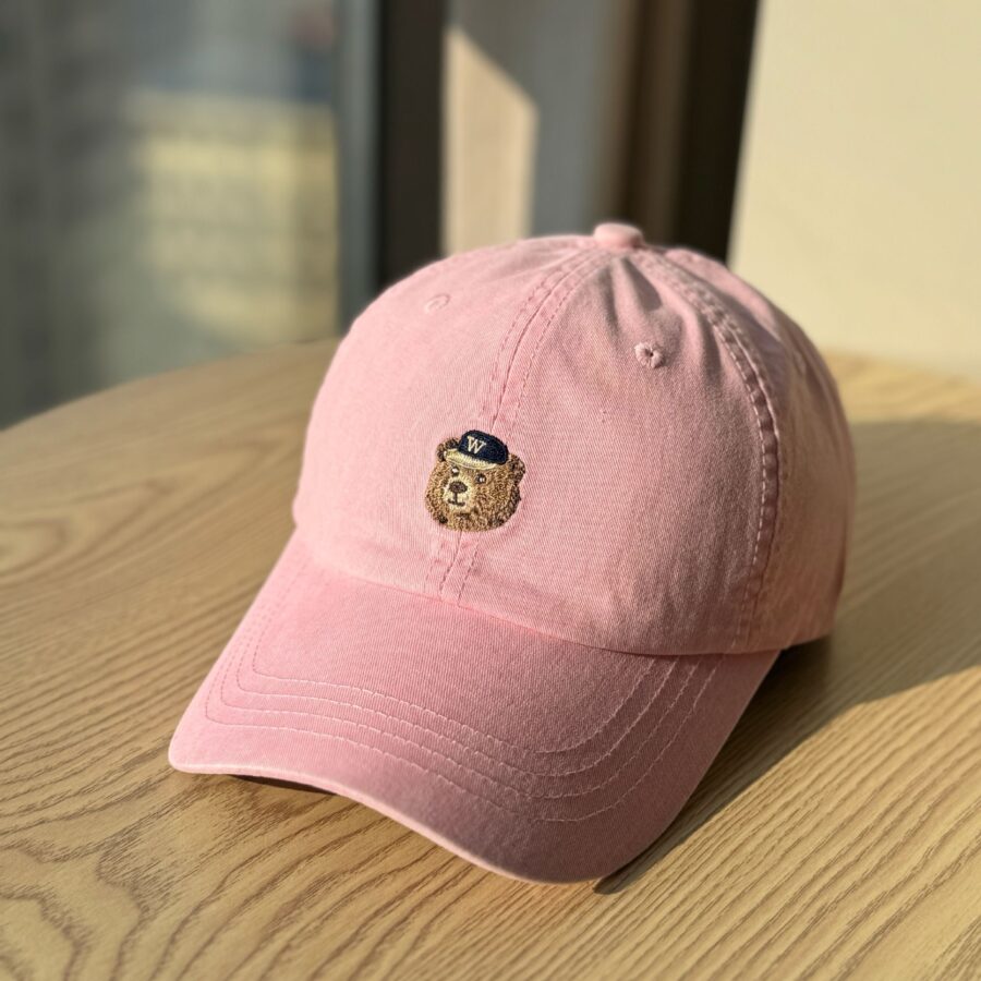 vintage bear embroidered soft crown fashion baseball hat