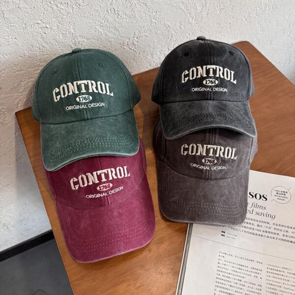 american vintage washed letter embroidered unisex baseball hat