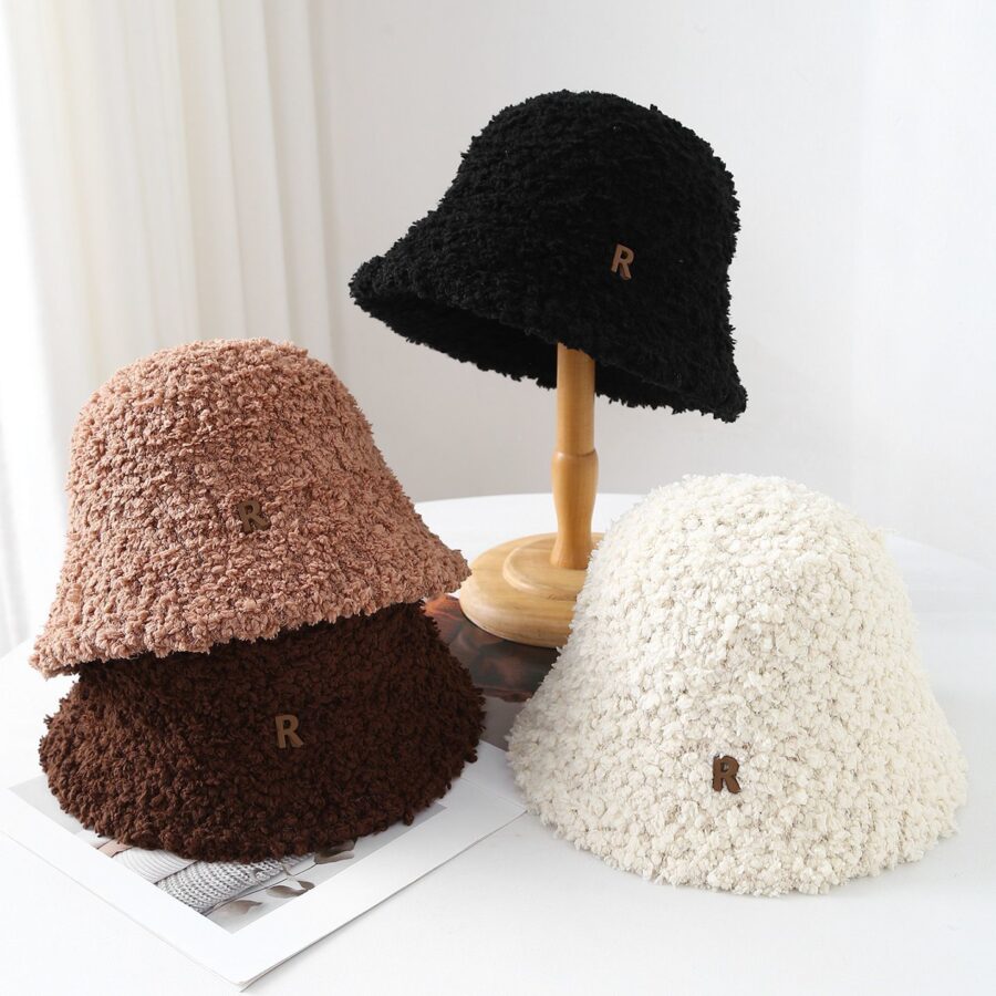 autumn winter vintage warm all match bucket hat