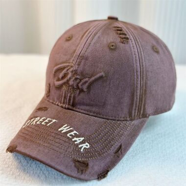 washed denim distressed letter all match women baseball hat