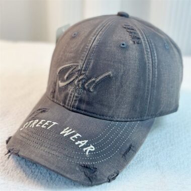 washed denim distressed letter all match women baseball hat