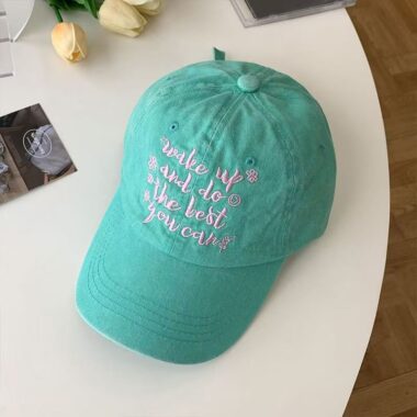 korean washed vintage letter embroidered women baseball hat