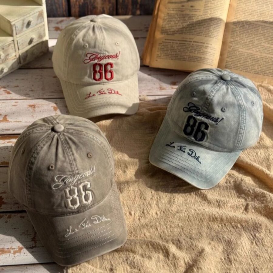 washed vintage outdoor letter embroidered unisex baseball hat